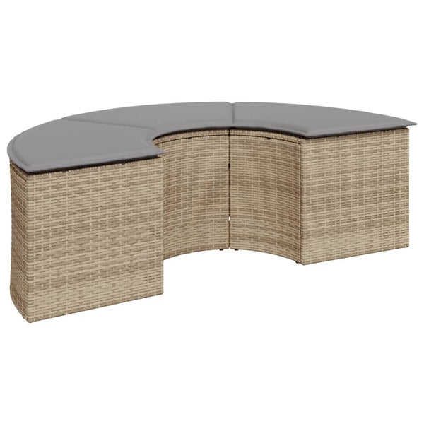 vidaXL Salon de jardin 2 pcs semi-circulaire en résine tressée beige