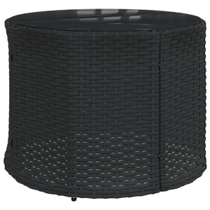vidaXL Ensemble canapé de jardin 3 pcs demi-rond résine tressée noir