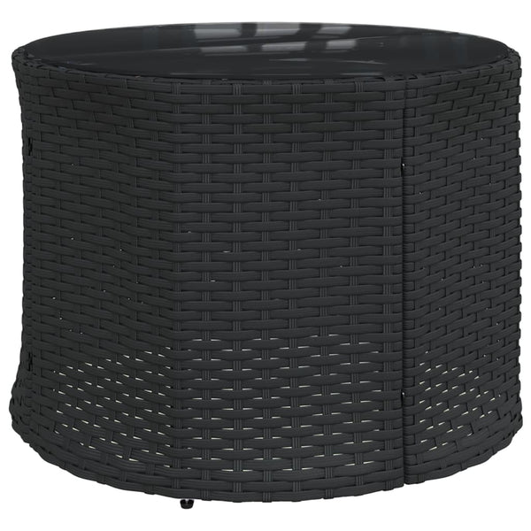 vidaXL Ensemble canapé de jardin 3 pcs demi-rond résine tressée noir