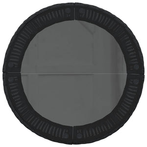 vidaXL Ensemble canapé de jardin 3 pcs demi-rond résine tressée noir