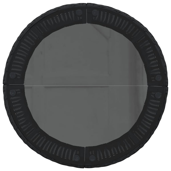 vidaXL Ensemble canapé de jardin 3 pcs demi-rond résine tressée noir