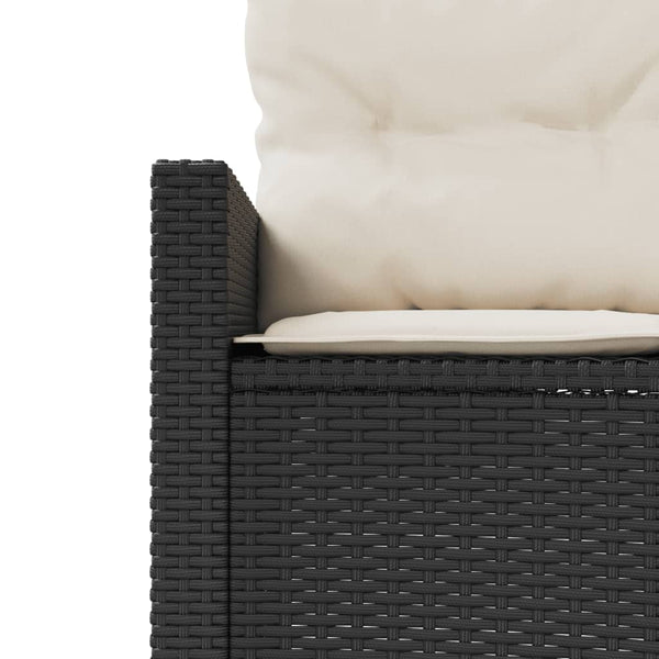 vidaXL Ensemble canapé de jardin 3 pcs demi-rond résine tressée noir