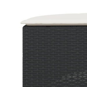 vidaXL Ensemble canapé de jardin 3 pcs demi-rond résine tressée noir