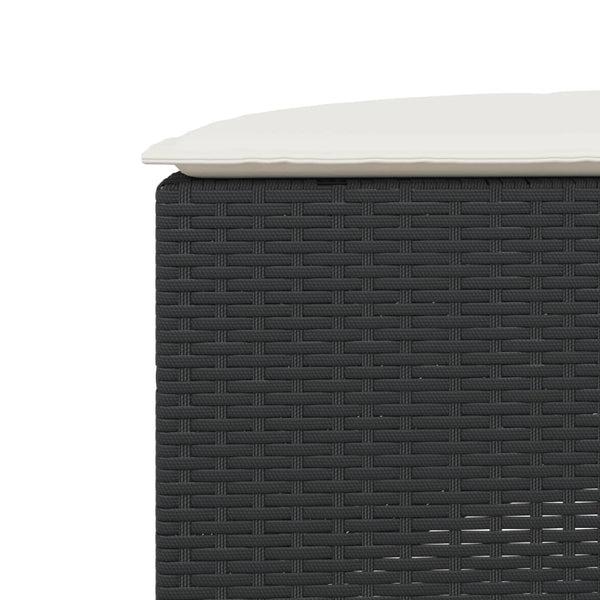 vidaXL Ensemble canapé de jardin 3 pcs demi-rond résine tressée noir
