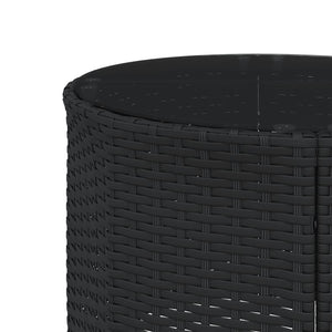 vidaXL Ensemble canapé de jardin 3 pcs demi-rond résine tressée noir