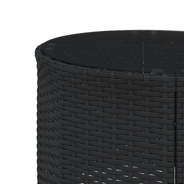 vidaXL Ensemble canapé de jardin 3 pcs demi-rond résine tressée noir