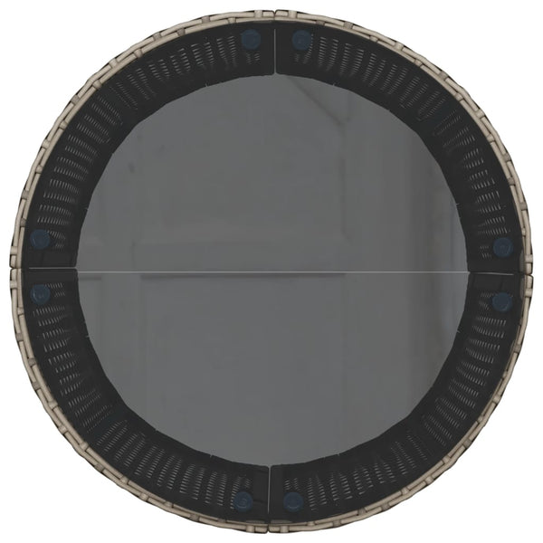 vidaXL Ensemble de canapés de jardin 3 pièces semi-circulaire gris rotin PE