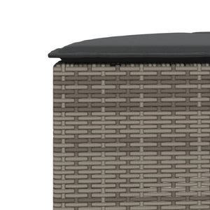 vidaXL Ensemble de canapés de jardin 3 pièces semi-circulaire gris rotin PE