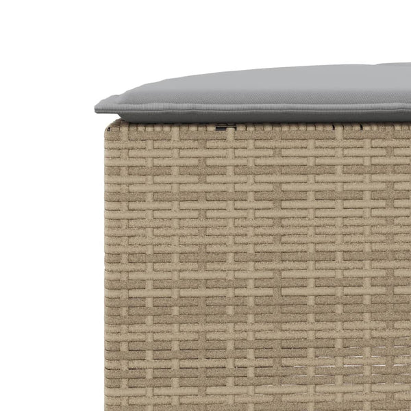 vidaXL 3-Piece Half-Round Garden Sofa Set Beige Poly Rattan