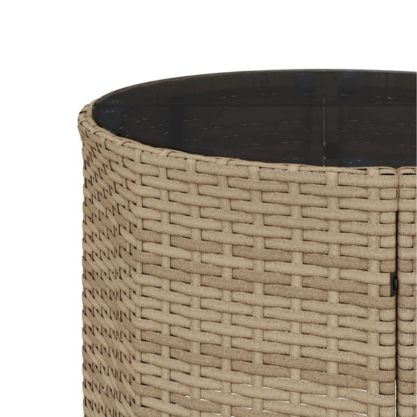 vidaXL 3-Piece Half-Round Garden Sofa Set Beige Poly Rattan