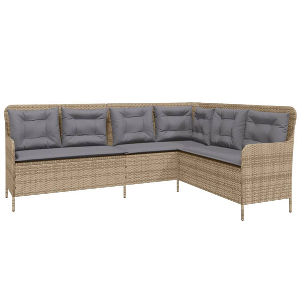 vidaXL Ensemble de canapé de jardin 2 pcs avec coussins Résine tressée Beige