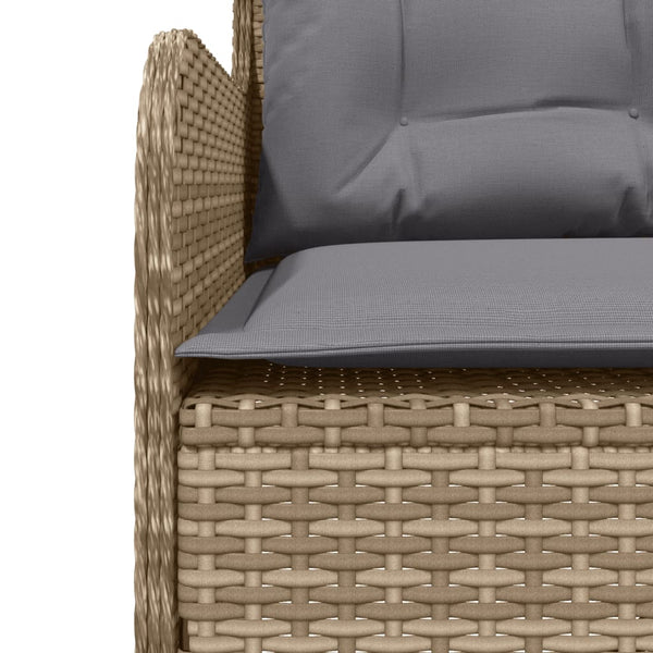 vidaXL Ensemble de canapé de jardin 2 pcs avec coussins Résine tressée Beige
