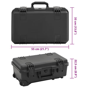Flugkoffer Tragbar Schwarz 55x35x22,5 cm