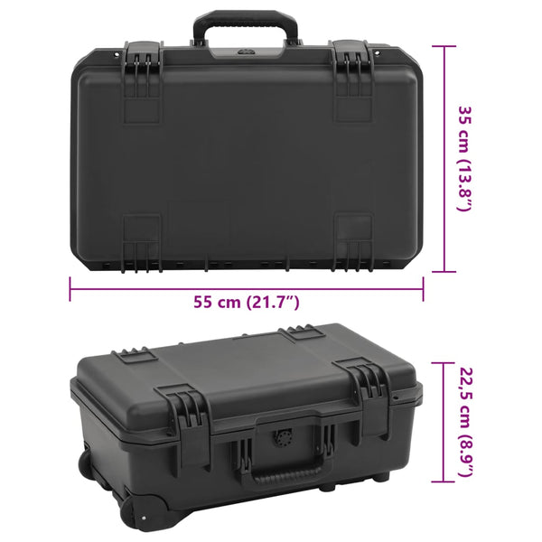 Flugkoffer Tragbar Schwarz 55x35x22,5 cm