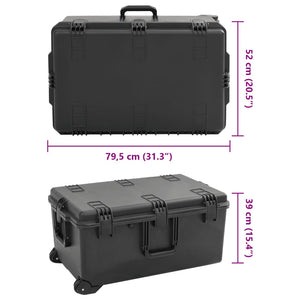 Flugkoffer Tragbar Schwarz 79,5x52x39 cm