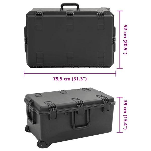 Flugkoffer Tragbar Schwarz 79,5x52x39 cm