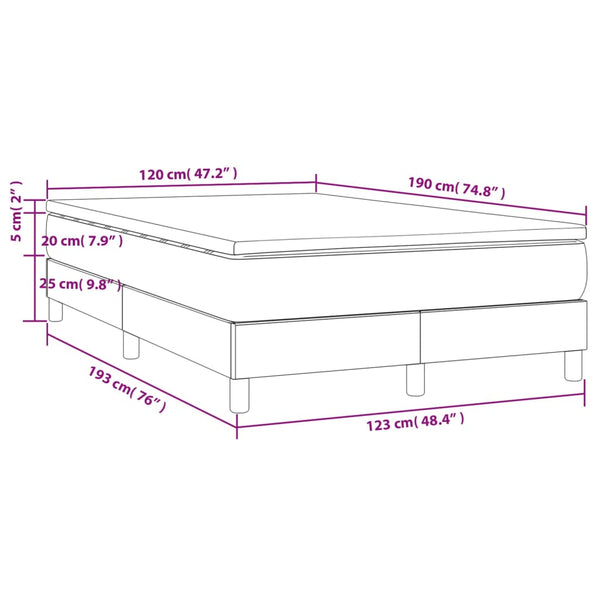 Boxspringbett mit Matratze Dunkelgrau 120x190 cm