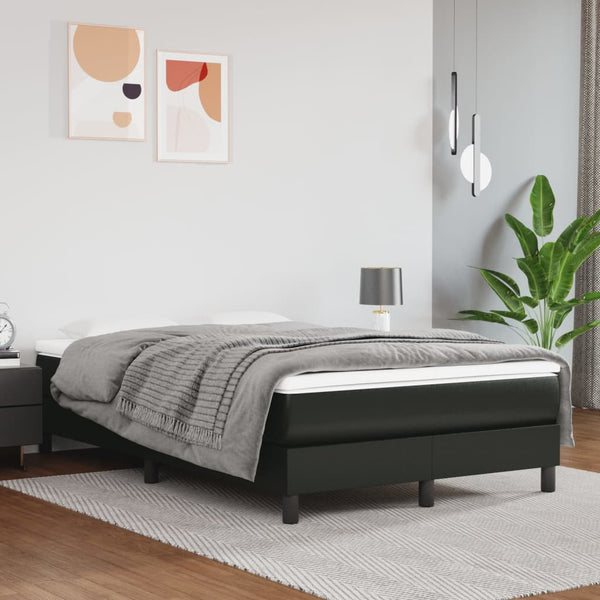 Boxspringbett mit Matratze 120x190 cm Kunstleder Schwarz