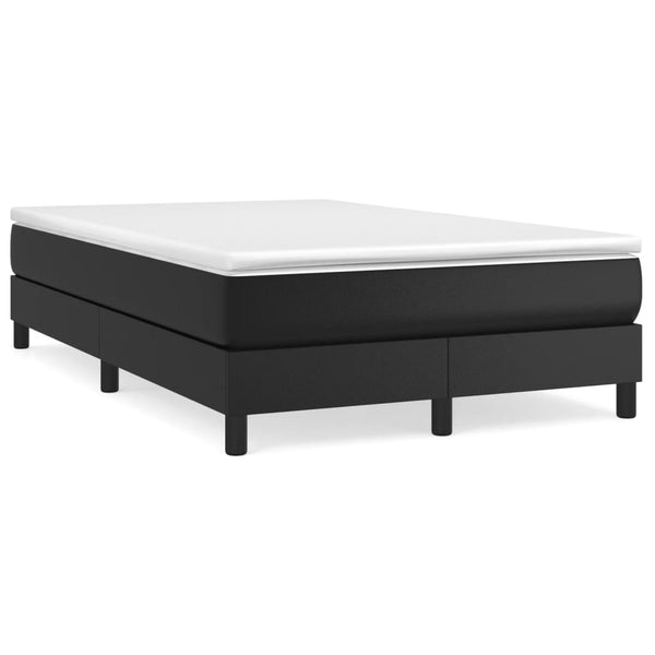 Boxspringbett mit Matratze 120x190 cm Kunstleder Schwarz