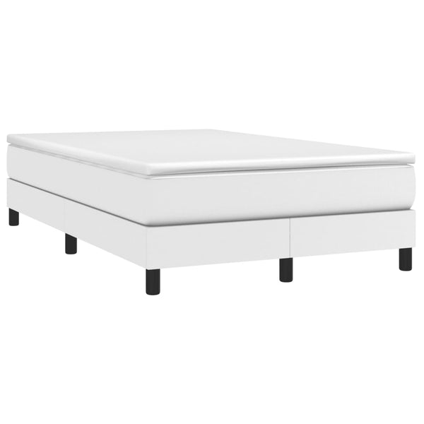 vidaXL Lit double tapissier avec matelas blanc 120x190 cm en similicuir