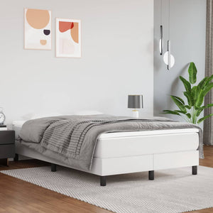 vidaXL Lit double tapissier avec matelas blanc 120x190 cm en similicuir