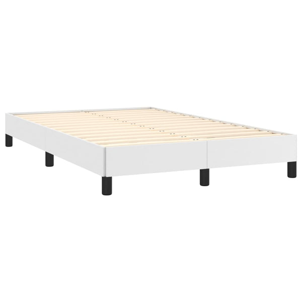 vidaXL Lit double tapissier avec matelas blanc 120x190 cm en similicuir