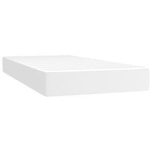 vidaXL Lit double tapissier avec matelas blanc 120x190 cm en similicuir