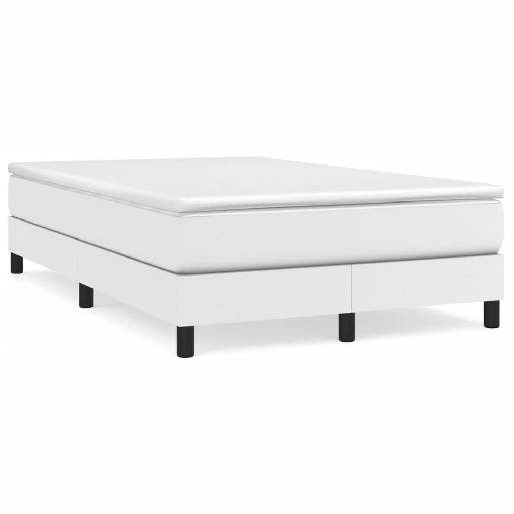 vidaXL Lit double tapissier avec matelas blanc 120x190 cm en similicuir