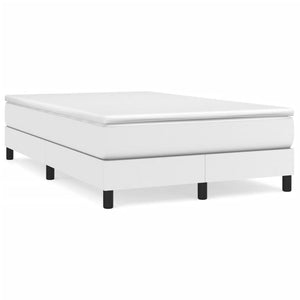vidaXL Lit double tapissier avec matelas blanc 120x190 cm en similicuir
