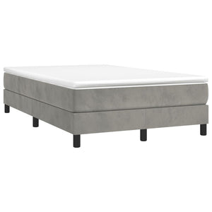 vidaXL Lit coffre avec matelas Gris clair 120x190 cm Velours