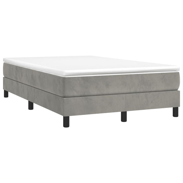 vidaXL Lit coffre avec matelas Gris clair 120x190 cm Velours