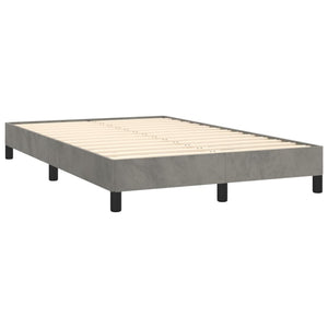 vidaXL Lit coffre avec matelas Gris clair 120x190 cm Velours