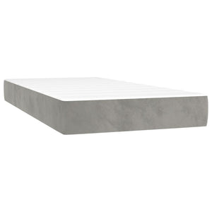 vidaXL Lit coffre avec matelas Gris clair 120x190 cm Velours