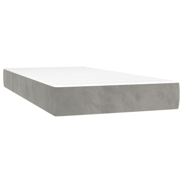 vidaXL Lit coffre avec matelas Gris clair 120x190 cm Velours