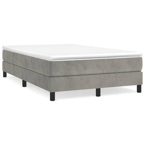 vidaXL Lit coffre avec matelas Gris clair 120x190 cm Velours