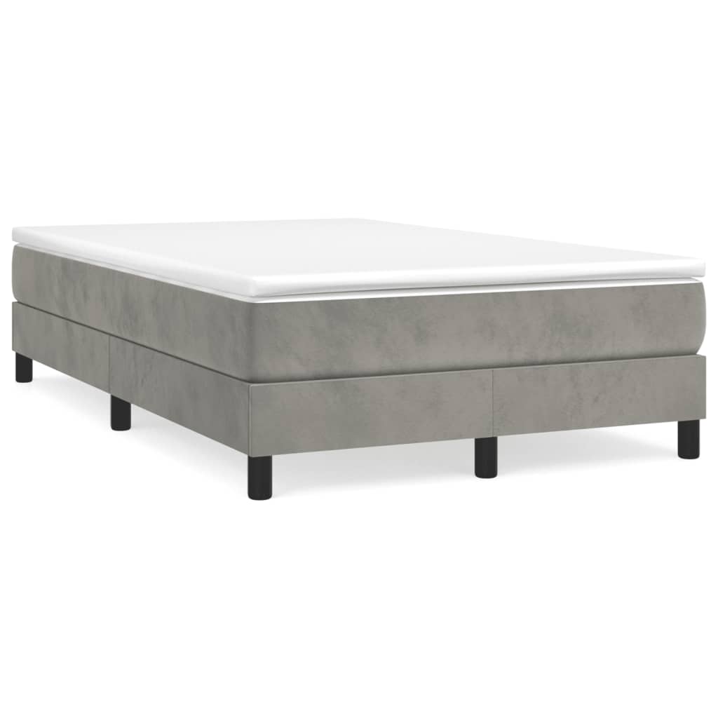 vidaXL Lit coffre avec matelas Gris clair 120x190 cm Velours