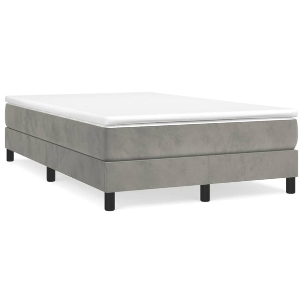 vidaXL Lit coffre avec matelas Gris clair 120x190 cm Velours