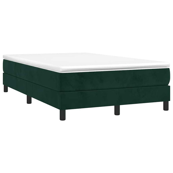 vidaXL Lit boxspring avec matelas vert foncé 120x190 cm velours