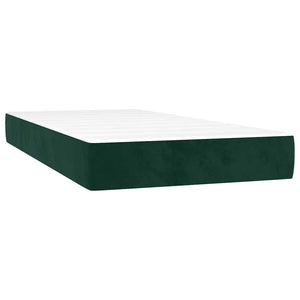 vidaXL Lit boxspring avec matelas vert foncé 120x190 cm velours