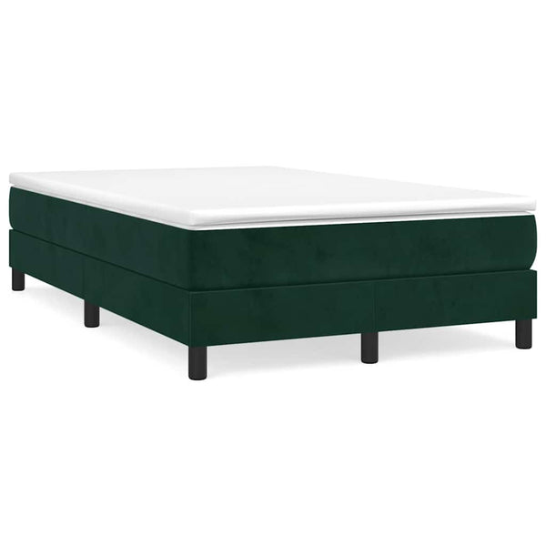 vidaXL Lit boxspring avec matelas vert foncé 120x190 cm velours