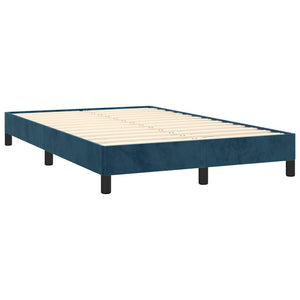 Boxspringbett mit Matratze Dunkelblau Samt 120x190 cm