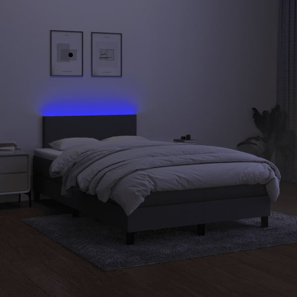 Boxspringbett mit LED Dunkelgrau 120x190 cm