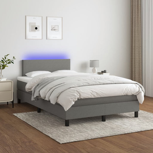 Boxspringbett mit LED Dunkelgrau 120x190 cm