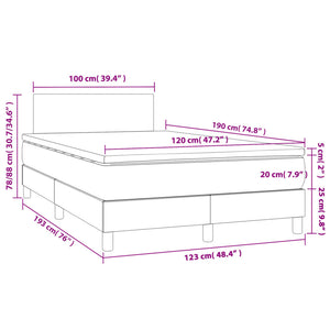 Boxspringbett mit LED Dunkelgrau 120x190 cm