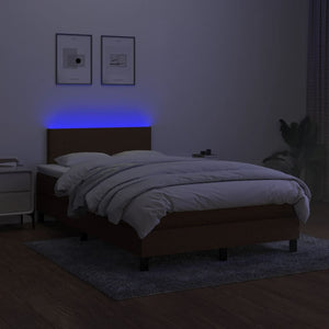 Boxspringbett mit Matratze & LED Dunkelbraun 120x190 cm