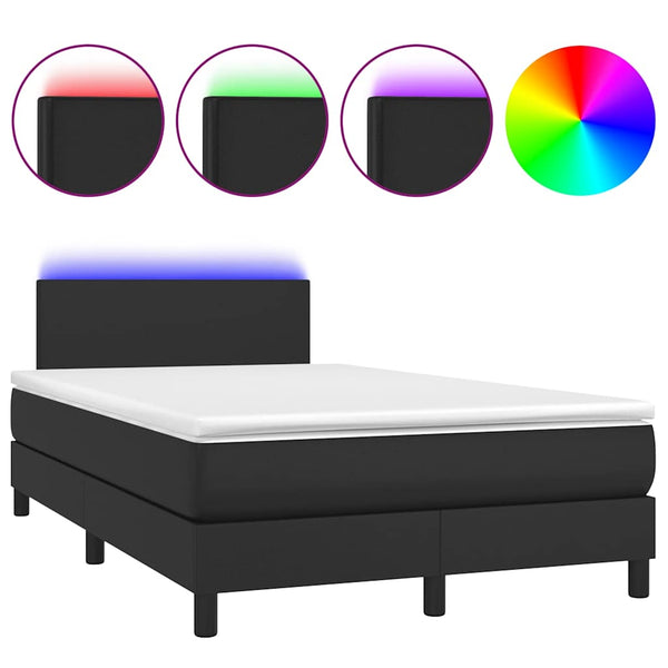Boxspringbett mit LED Schwarz 120x190 cm