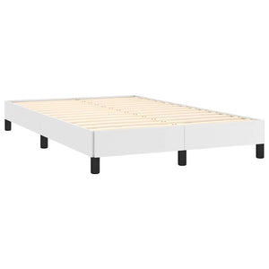 Boxspringbett mit LED 120x190 cm Weiß Kunstleder