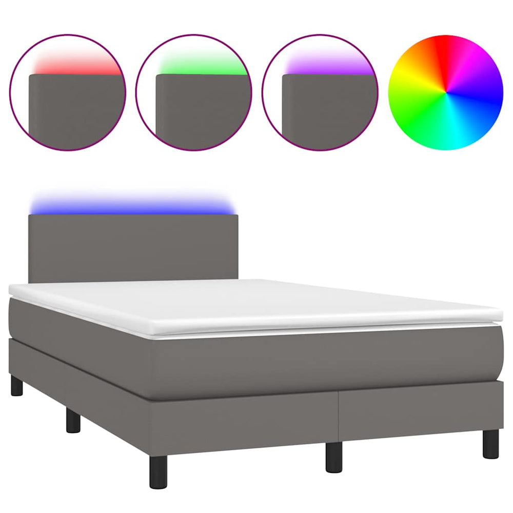 Boxspringbett mit LED 120x190 cm Grau
