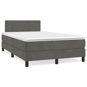 Boxspringbett mit Matratze & LED Dunkelgrau 120x190 cm