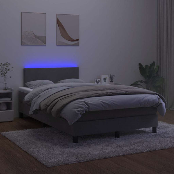 Boxspringbett mit Matratze & LED Dunkelgrau 120x190 cm